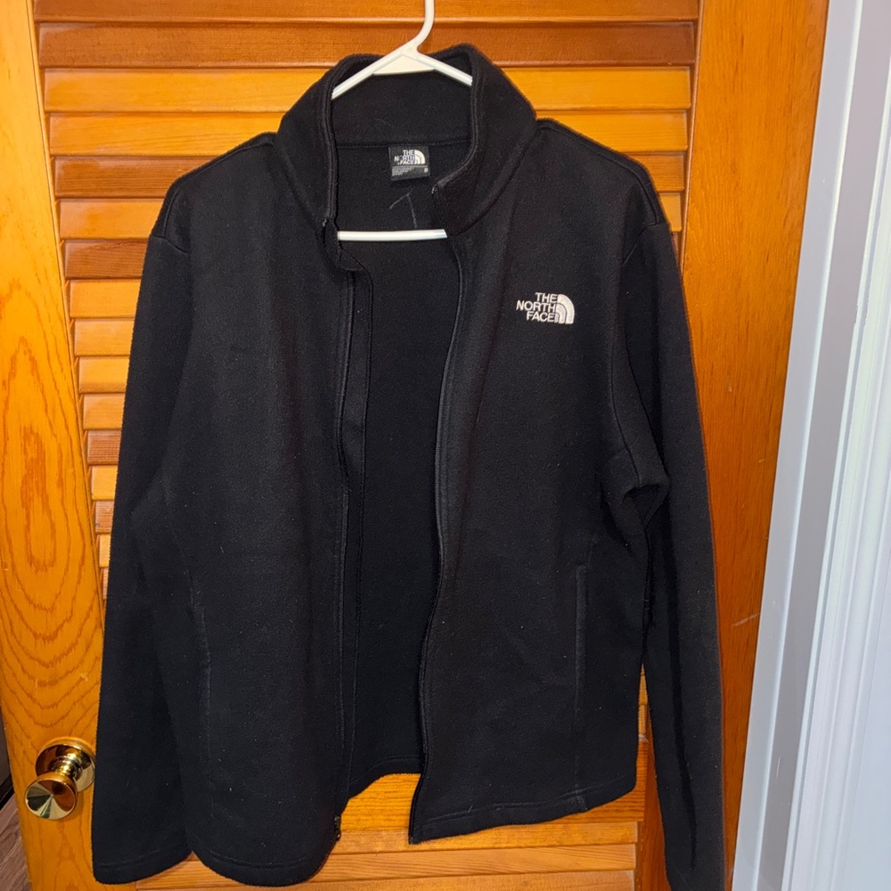 North Face Men’s Fleece Fill Zip Coat Jacket, black- size medium